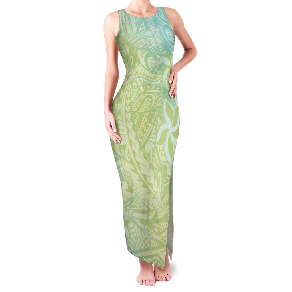 Baby Green Gradient Polynesia Family Matching Tank Maxi Dress and Hawaiian Shirt Hawaiian Tribal Hammerhead Shark Tattoo