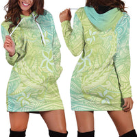 Baby Green Gradient Polynesia Hoodie Dress Hawaiian Tribal Hammerhead Shark Tattoo LT14 - Polynesian Pride
