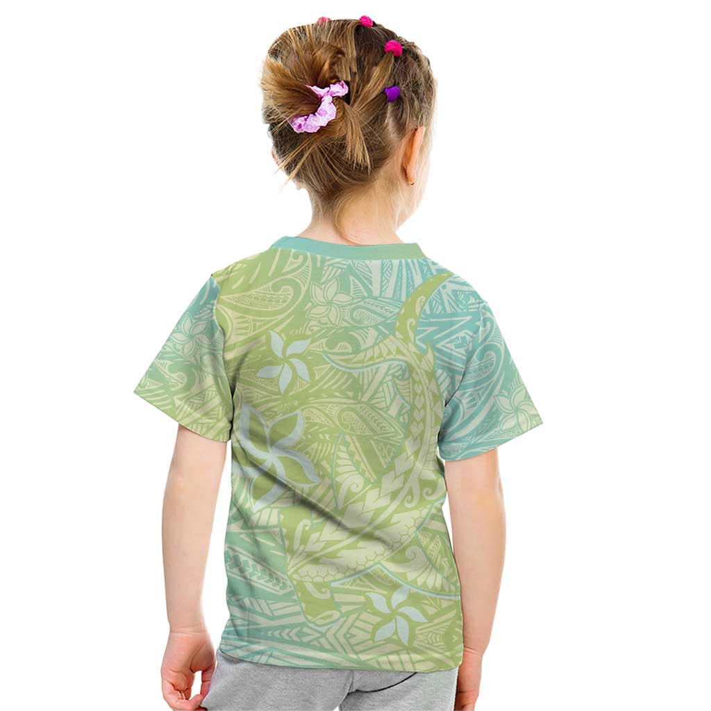 Baby Green Gradient Polynesia Kid T Shirt Hawaiian Tribal Hammerhead Shark Tattoo