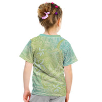 Baby Green Gradient Polynesia Kid T Shirt Hawaiian Tribal Hammerhead Shark Tattoo