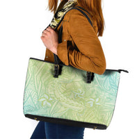 Baby Green Gradient Polynesia Leather Tote Bag Hawaiian Tribal Hammerhead Shark Tattoo LT14 Baby Green - Polynesian Pride