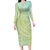 Baby Green Gradient Polynesia Long Sleeve Bodycon Dress Hawaiian Tribal Hammerhead Shark Tattoo