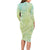 Baby Green Gradient Polynesia Long Sleeve Bodycon Dress Hawaiian Tribal Hammerhead Shark Tattoo