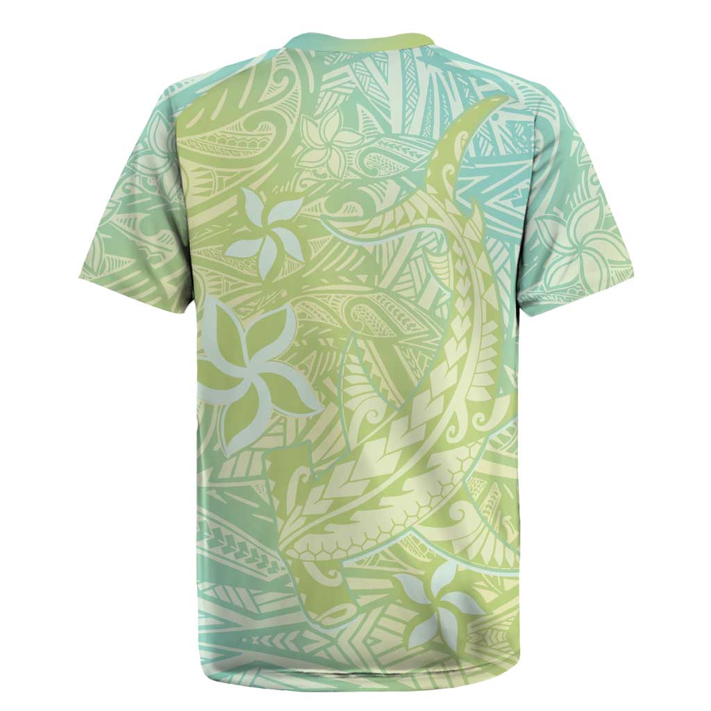 Baby Green Gradient Polynesia Rugby Jersey Hawaiian Tribal Hammerhead Shark Tattoo LT14 - Polynesian Pride