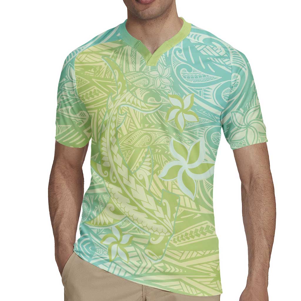 Baby Green Gradient Polynesia Rugby Jersey Hawaiian Tribal Hammerhead Shark Tattoo LT14 - Polynesian Pride