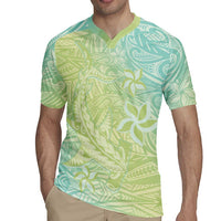 Baby Green Gradient Polynesia Rugby Jersey Hawaiian Tribal Hammerhead Shark Tattoo LT14 - Polynesian Pride