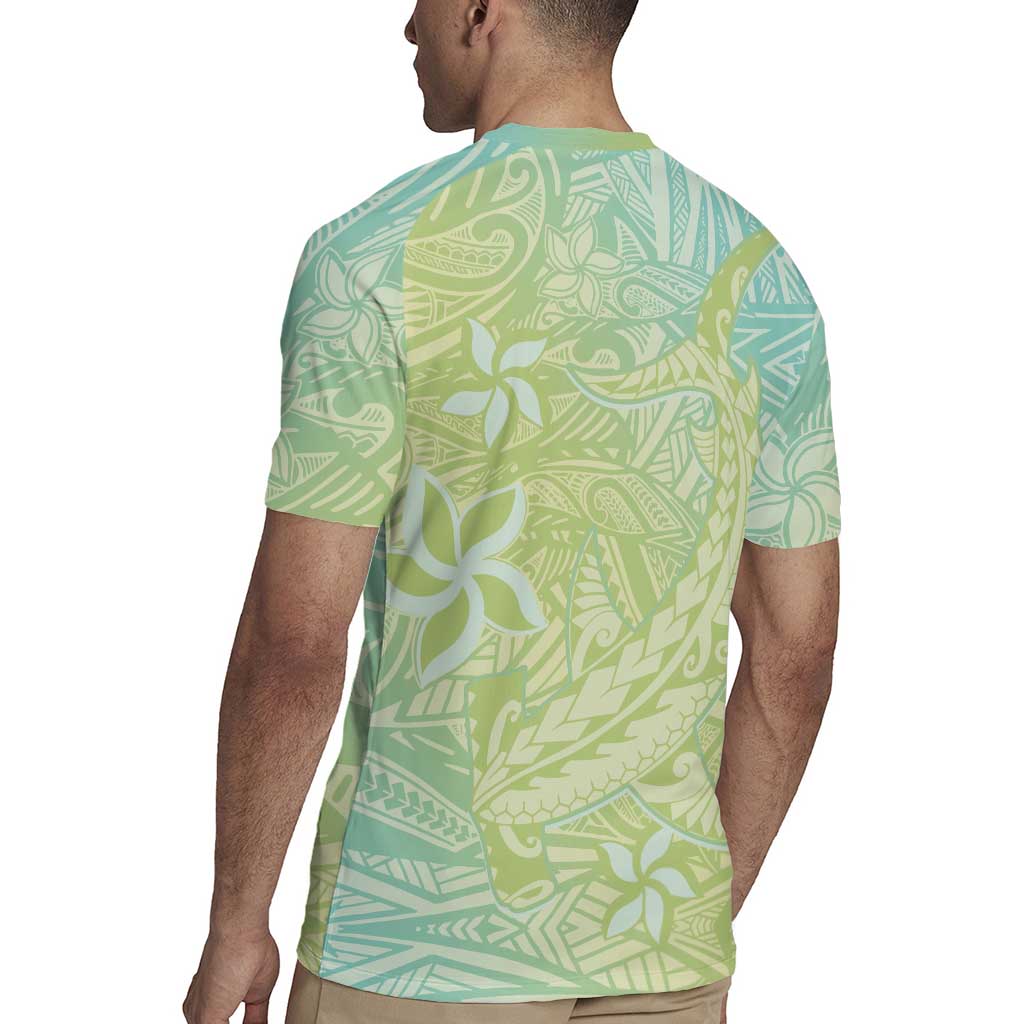 Baby Green Gradient Polynesia Rugby Jersey Hawaiian Tribal Hammerhead Shark Tattoo LT14 - Polynesian Pride
