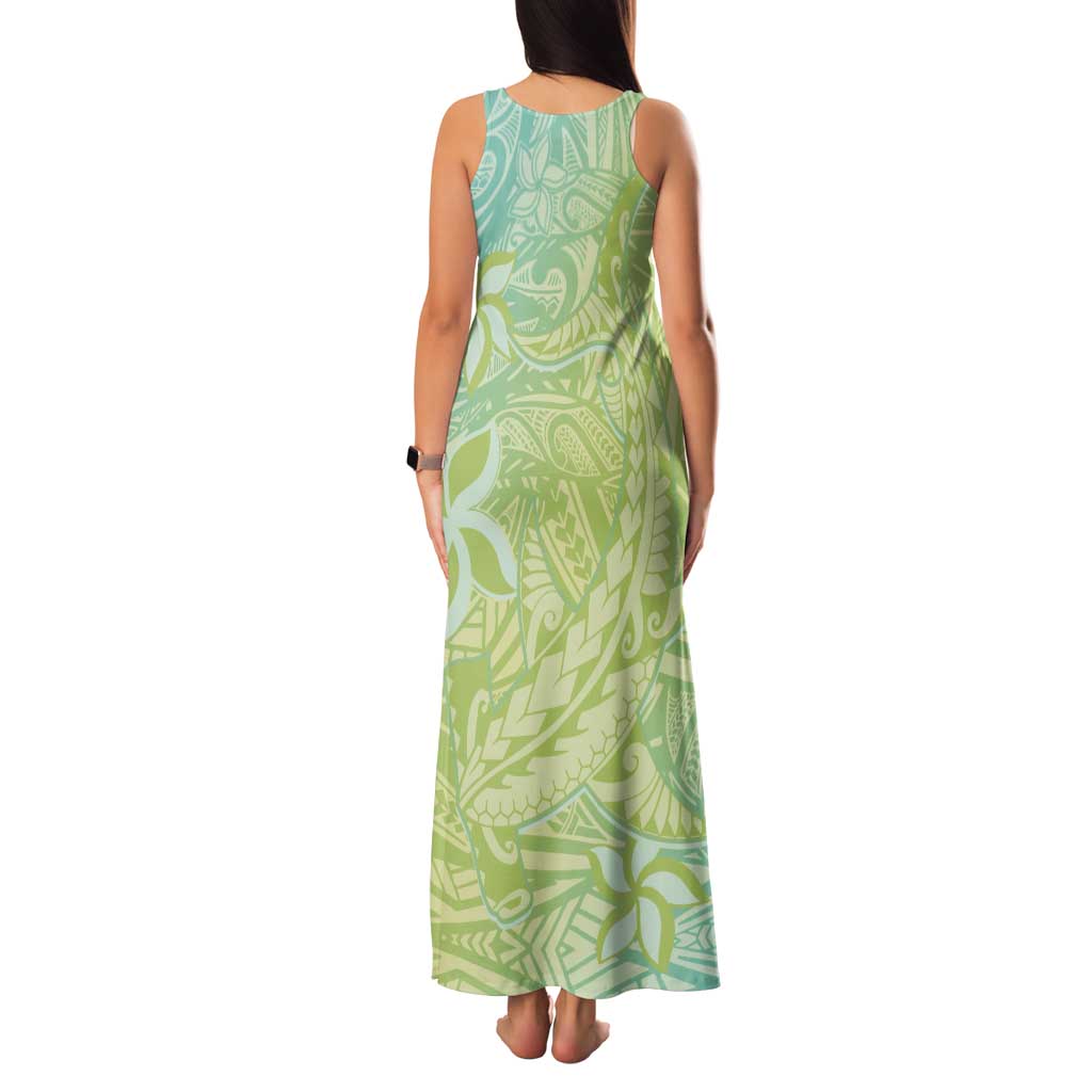 Baby Green Gradient Polynesia Tank Maxi Dress Hawaiian Tribal Hammerhead Shark Tattoo LT14 - Polynesian Pride