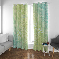 Baby Green Gradient Polynesia Window Curtain Hawaiian Tribal Hammerhead Shark Tattoo LT14 With Grommets Baby Green - Polynesian Pride