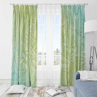 Baby Green Gradient Polynesia Window Curtain Hawaiian Tribal Hammerhead Shark Tattoo LT14 - Polynesian Pride