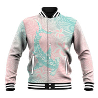 Baby Pink Gradient Polynesia Baseball Jacket Hawaiian Tribal Hammerhead Shark Tattoo LT14 Unisex Baby Pink - Polynesian Pride