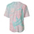 Baby Pink Gradient Polynesia Baseball Jersey Hawaiian Tribal Hammerhead Shark Tattoo