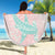 Baby Pink Gradient Polynesia Beach Blanket Hawaiian Tribal Hammerhead Shark Tattoo