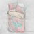 Baby Pink Gradient Polynesia Bedding Set Hawaiian Tribal Hammerhead Shark Tattoo