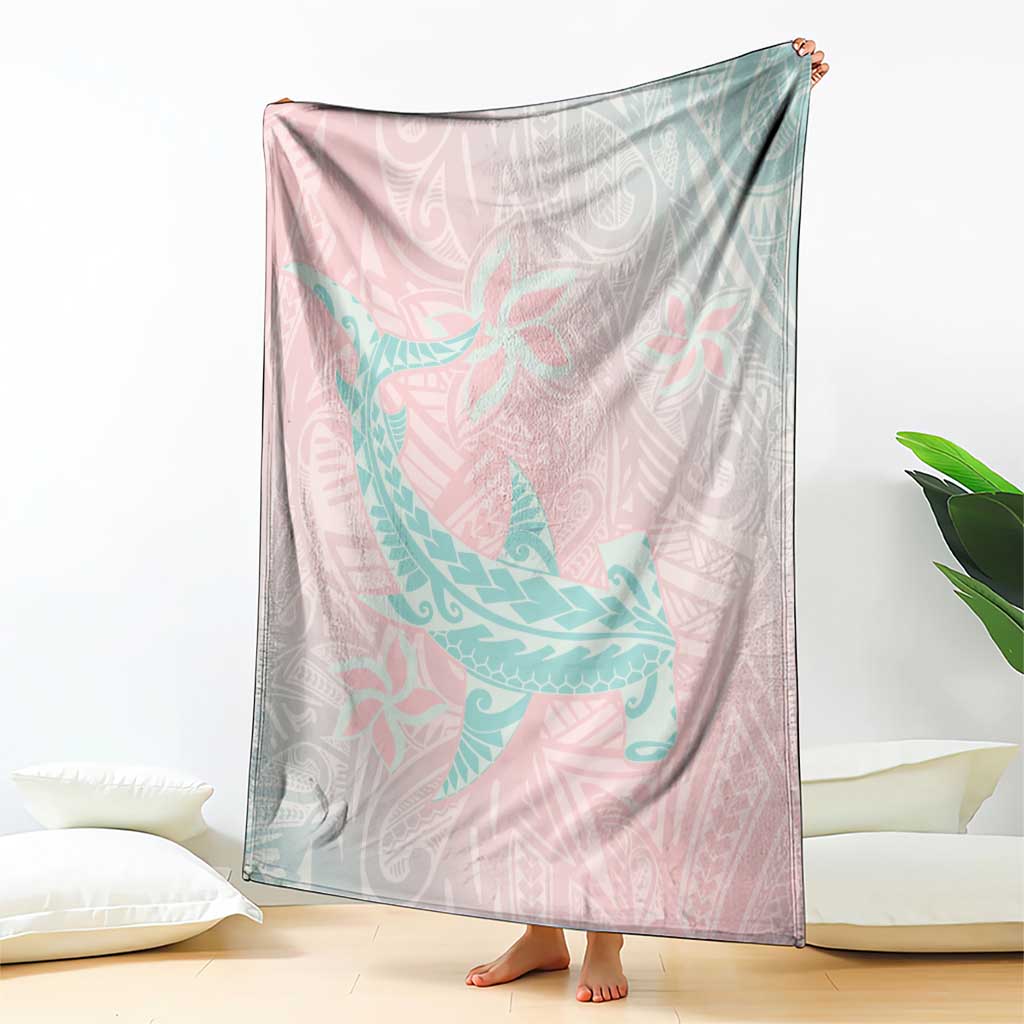 Baby Pink Gradient Polynesia Blanket Hawaiian Tribal Hammerhead Shark Tattoo LT14 - Polynesian Pride
