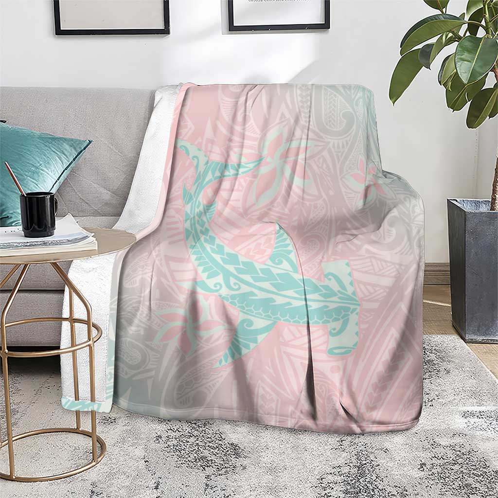 Baby Pink Gradient Polynesia Blanket Hawaiian Tribal Hammerhead Shark Tattoo LT14 - Polynesian Pride