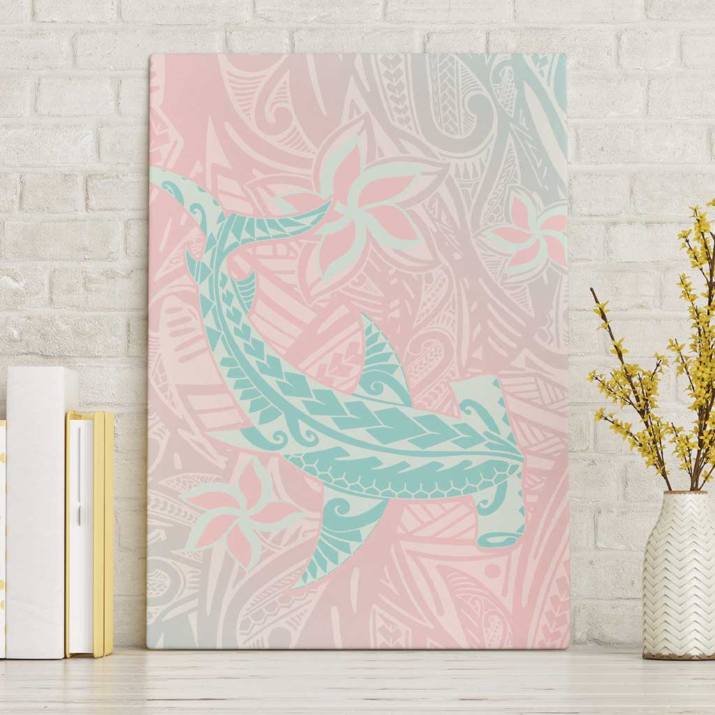 Baby Pink Gradient Polynesia Canvas Wall Art Hawaiian Tribal Hammerhead Shark Tattoo LT14 Without Frame Baby Pink - Polynesian Pride