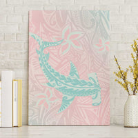 Baby Pink Gradient Polynesia Canvas Wall Art Hawaiian Tribal Hammerhead Shark Tattoo LT14 Without Frame Baby Pink - Polynesian Pride