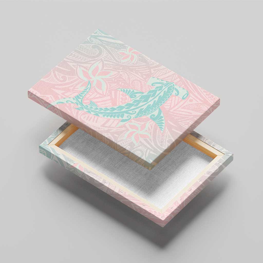 Baby Pink Gradient Polynesia Canvas Wall Art Hawaiian Tribal Hammerhead Shark Tattoo LT14 - Polynesian Pride