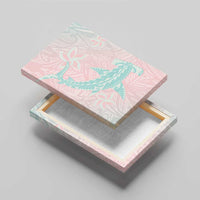 Baby Pink Gradient Polynesia Canvas Wall Art Hawaiian Tribal Hammerhead Shark Tattoo LT14 - Polynesian Pride