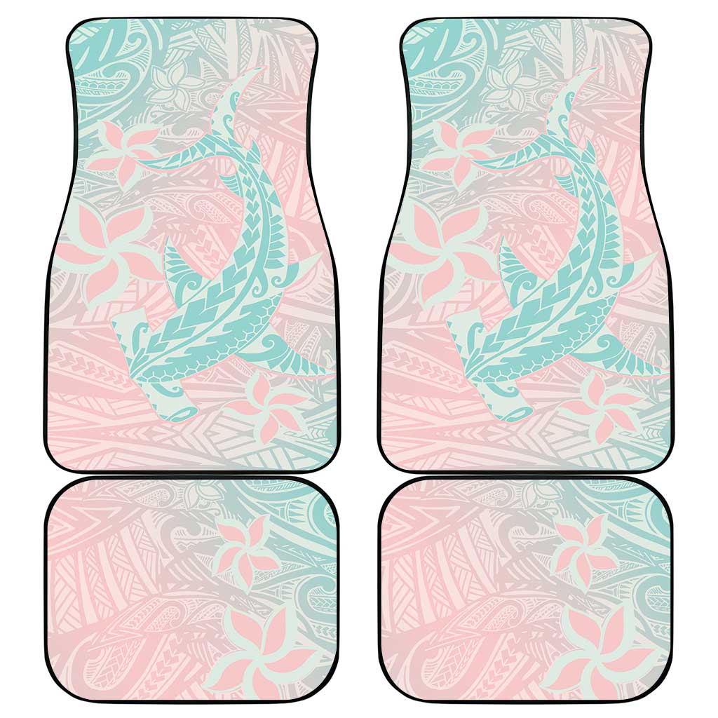 Baby Pink Gradient Polynesia Car Mats Hawaiian Tribal Hammerhead Shark Tattoo