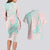 Baby Pink Gradient Polynesia Couples Matching Long Sleeve Bodycon Dress and Hawaiian Shirt Hawaiian Tribal Hammerhead Shark Tattoo