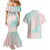 Baby Pink Gradient Polynesia Couples Matching Mermaid Dress and Hawaiian Shirt Hawaiian Tribal Hammerhead Shark Tattoo