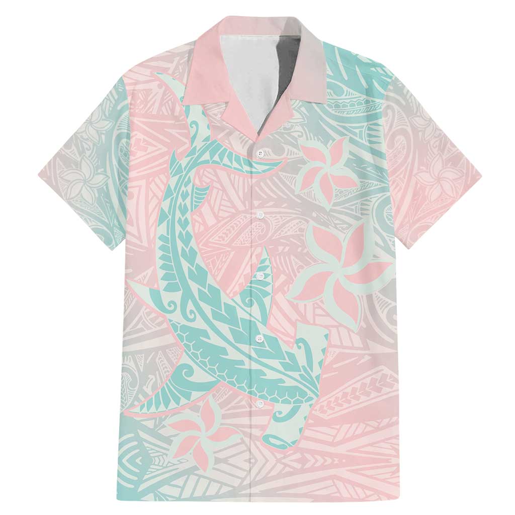 Baby Pink Gradient Polynesia Family Matching Mermaid Dress and Hawaiian Shirt Hawaiian Tribal Hammerhead Shark Tattoo