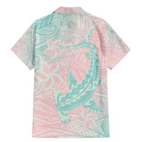 Baby Pink Gradient Polynesia Family Matching Mermaid Dress and Hawaiian Shirt Hawaiian Tribal Hammerhead Shark Tattoo