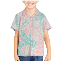 Baby Pink Gradient Polynesia Family Matching Mermaid Dress and Hawaiian Shirt Hawaiian Tribal Hammerhead Shark Tattoo