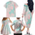 Baby Pink Gradient Polynesia Family Matching Off The Shoulder Long Sleeve Dress and Hawaiian Shirt Hawaiian Tribal Hammerhead Shark Tattoo