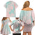 Baby Pink Gradient Polynesia Family Matching Off Shoulder Short Dress and Hawaiian Shirt Hawaiian Tribal Hammerhead Shark Tattoo