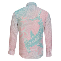 Baby Pink Gradient Polynesia Family Matching Puletasi and Hawaiian Shirt Hawaiian Tribal Hammerhead Shark Tattoo