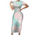 Baby Pink Gradient Polynesia Family Matching Short Sleeve Bodycon Dress and Hawaiian Shirt Hawaiian Tribal Hammerhead Shark Tattoo