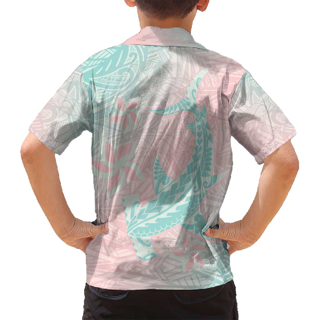 Baby Pink Gradient Polynesia Family Matching Tank Maxi Dress and Hawaiian Shirt Hawaiian Tribal Hammerhead Shark Tattoo