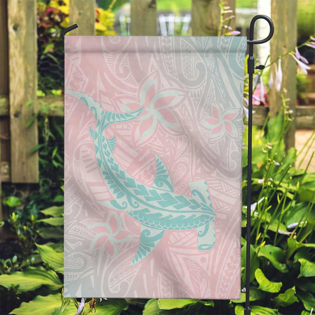 Baby Pink Gradient Polynesia Garden Flag Hawaiian Tribal Hammerhead Shark Tattoo LT14 Garden Flag Baby Pink - Polynesian Pride
