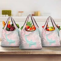 Baby Pink Gradient Polynesia Grocery Bag Hawaiian Tribal Hammerhead Shark Tattoo LT14 3-pack One Size Baby Pink - Polynesian Pride