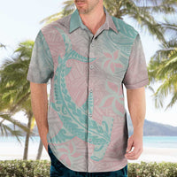 Baby Pink Gradient Polynesia Hawaiian Shirt Hawaiian Tribal Hammerhead Shark Tattoo LT14 - Polynesian Pride