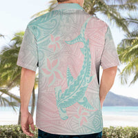 Baby Pink Gradient Polynesia Hawaiian Shirt Hawaiian Tribal Hammerhead Shark Tattoo LT14 - Polynesian Pride