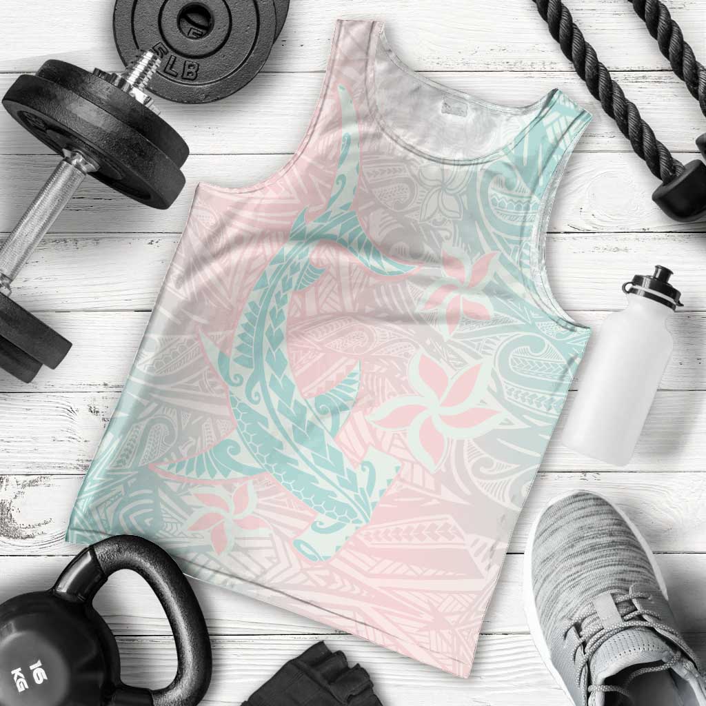 Baby Pink Gradient Polynesia Men Tank Top Hawaiian Tribal Hammerhead Shark Tattoo LT14 - Polynesian Pride