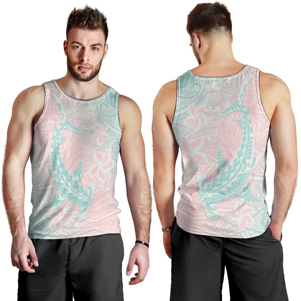 Baby Pink Gradient Polynesia Men Tank Top Hawaiian Tribal Hammerhead Shark Tattoo LT14 - Polynesian Pride