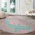 Baby Pink Gradient Polynesia Round Carpet Hawaiian Tribal Hammerhead Shark Tattoo