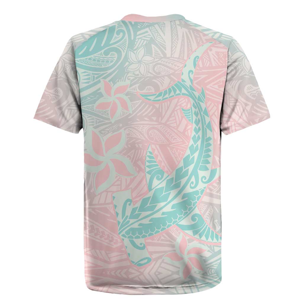 Baby Pink Gradient Polynesia Rugby Jersey Hawaiian Tribal Hammerhead Shark Tattoo LT14 - Polynesian Pride