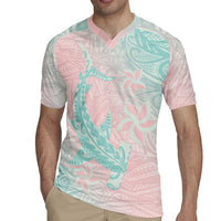 Baby Pink Gradient Polynesia Rugby Jersey Hawaiian Tribal Hammerhead Shark Tattoo LT14 - Polynesian Pride