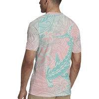 Baby Pink Gradient Polynesia Rugby Jersey Hawaiian Tribal Hammerhead Shark Tattoo LT14 - Polynesian Pride