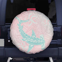 Baby Pink Gradient Polynesia Spare Tire Cover Hawaiian Tribal Hammerhead Shark Tattoo LT14 - Polynesian Pride