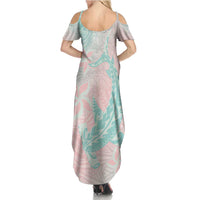 Baby Pink Gradient Polynesia Summer Maxi Dress Hawaiian Tribal Hammerhead Shark Tattoo LT14 - Polynesian Pride