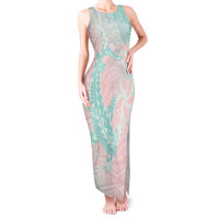 Baby Pink Gradient Polynesia Tank Maxi Dress Hawaiian Tribal Hammerhead Shark Tattoo LT14 Women Baby Pink - Polynesian Pride