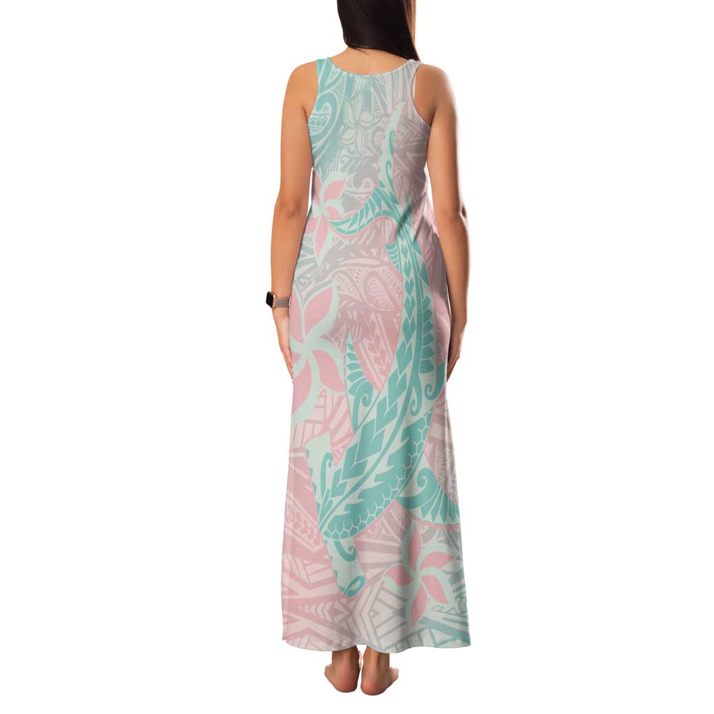 Baby Pink Gradient Polynesia Tank Maxi Dress Hawaiian Tribal Hammerhead Shark Tattoo LT14 - Polynesian Pride
