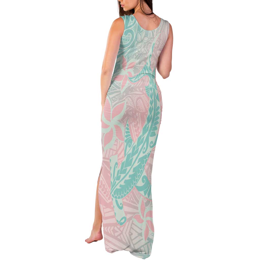 Baby Pink Gradient Polynesia Tank Maxi Dress Hawaiian Tribal Hammerhead Shark Tattoo LT14 - Polynesian Pride
